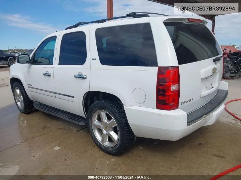 2011 Chevrolet Tahoe Ltz VIN: 1GNSCCE07BR392894 Lot: 40792508