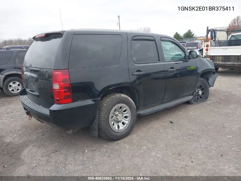 2011 Chevrolet Tahoe Commercial Fleet VIN: 1GNSK2E01BR375411 Lot: 40833583