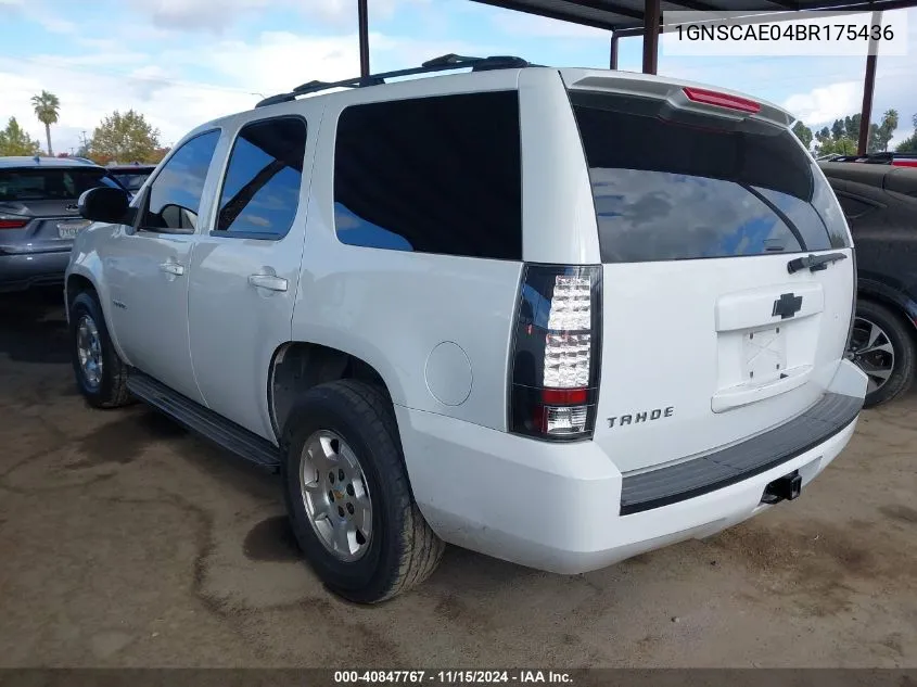 2011 Chevrolet Tahoe Ls VIN: 1GNSCAE04BR175436 Lot: 40847767