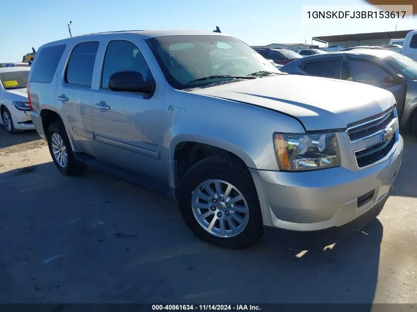 2011 Chevrolet Tahoe Hybrid VIN: 1GNSKDFJ3BR153617 Lot: 40861634