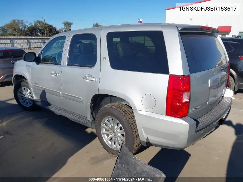 2011 Chevrolet Tahoe Hybrid VIN: 1GNSKDFJ3BR153617 Lot: 40861634