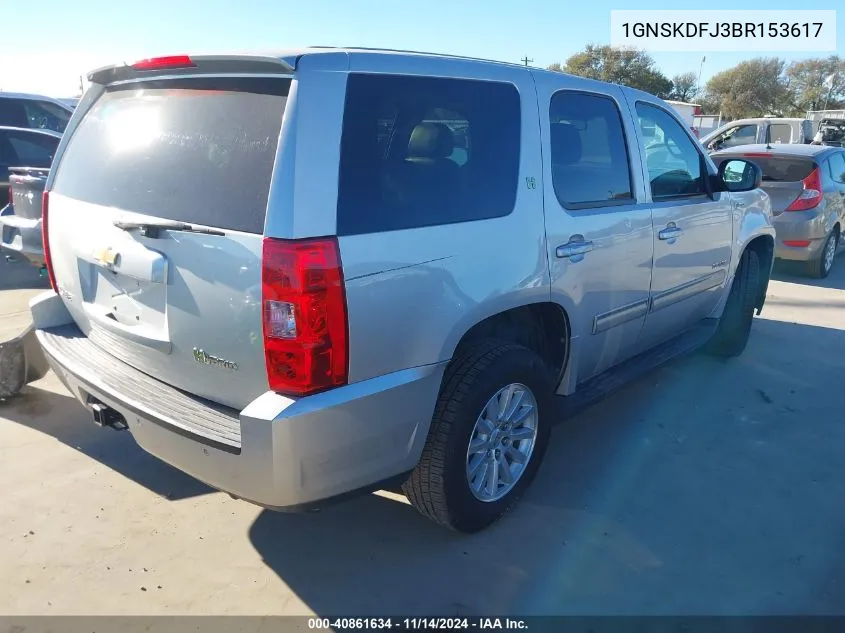 2011 Chevrolet Tahoe Hybrid VIN: 1GNSKDFJ3BR153617 Lot: 40861634