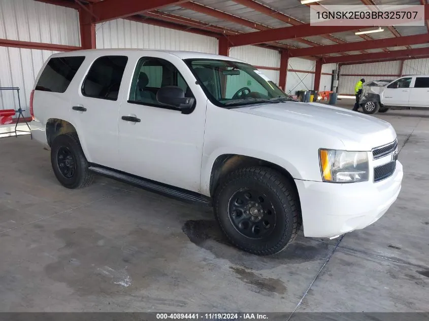 2011 Chevrolet Tahoe Commercial Fleet VIN: 1GNSK2E03BR325707 Lot: 40894441