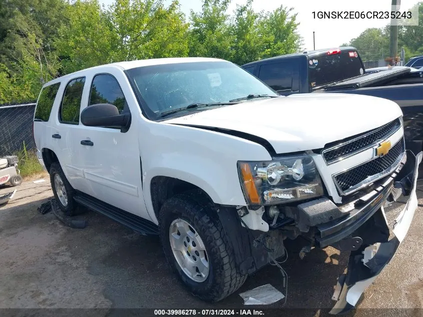 2012 Chevrolet Tahoe Commercial Fleet VIN: 1GNSK2E06CR235243 Lot: 39986278