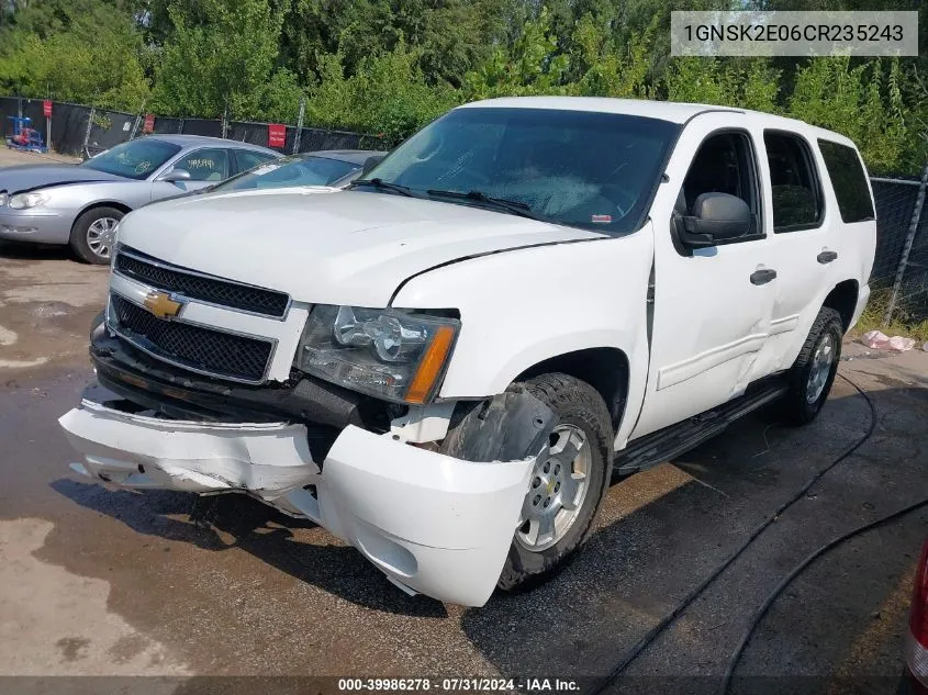 2012 Chevrolet Tahoe Commercial Fleet VIN: 1GNSK2E06CR235243 Lot: 39986278