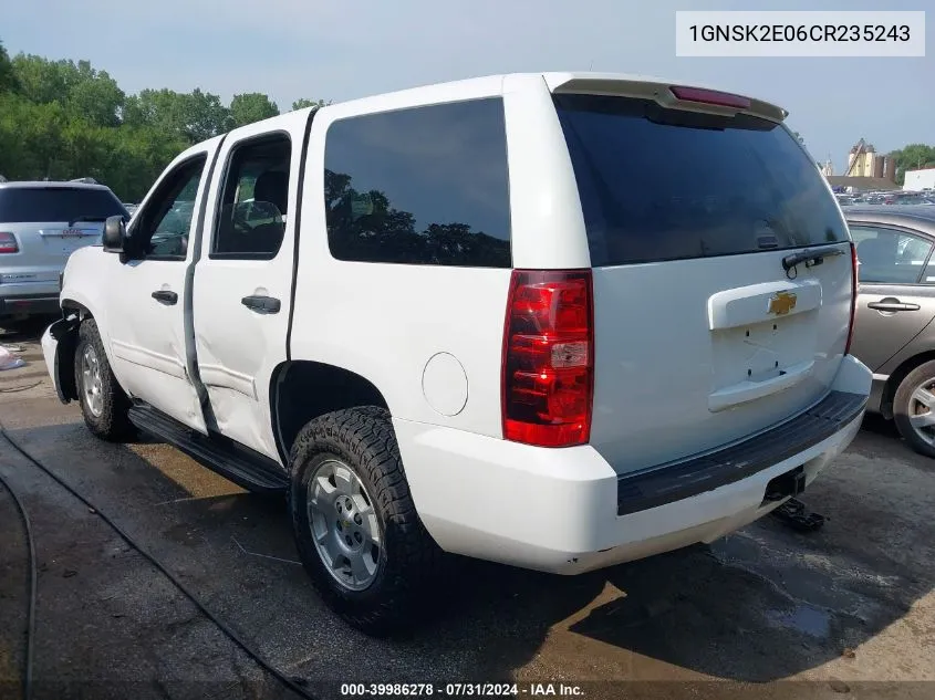 2012 Chevrolet Tahoe Commercial Fleet VIN: 1GNSK2E06CR235243 Lot: 39986278