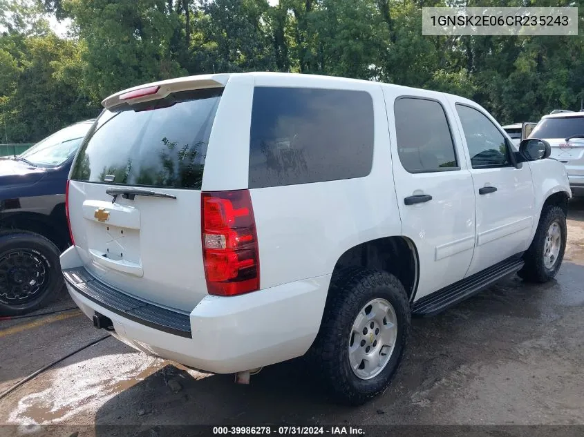 2012 Chevrolet Tahoe Commercial Fleet VIN: 1GNSK2E06CR235243 Lot: 39986278