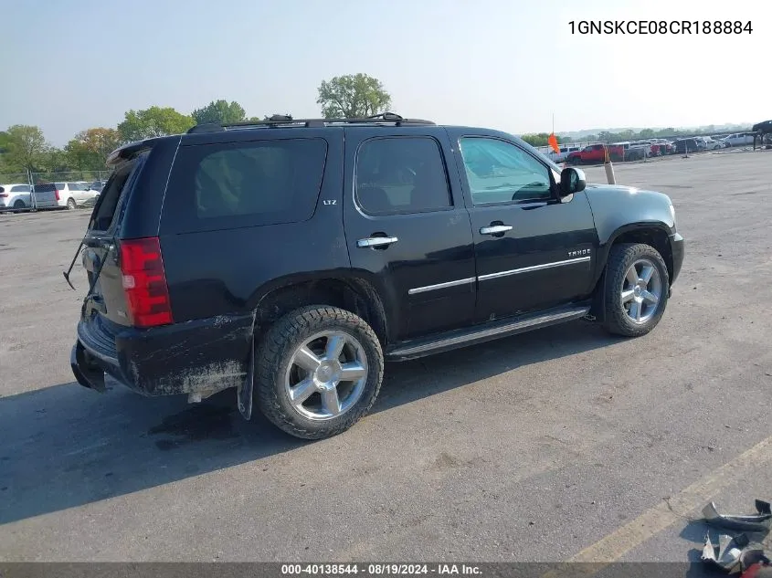 2012 Chevrolet Tahoe Ltz VIN: 1GNSKCE08CR188884 Lot: 40138544