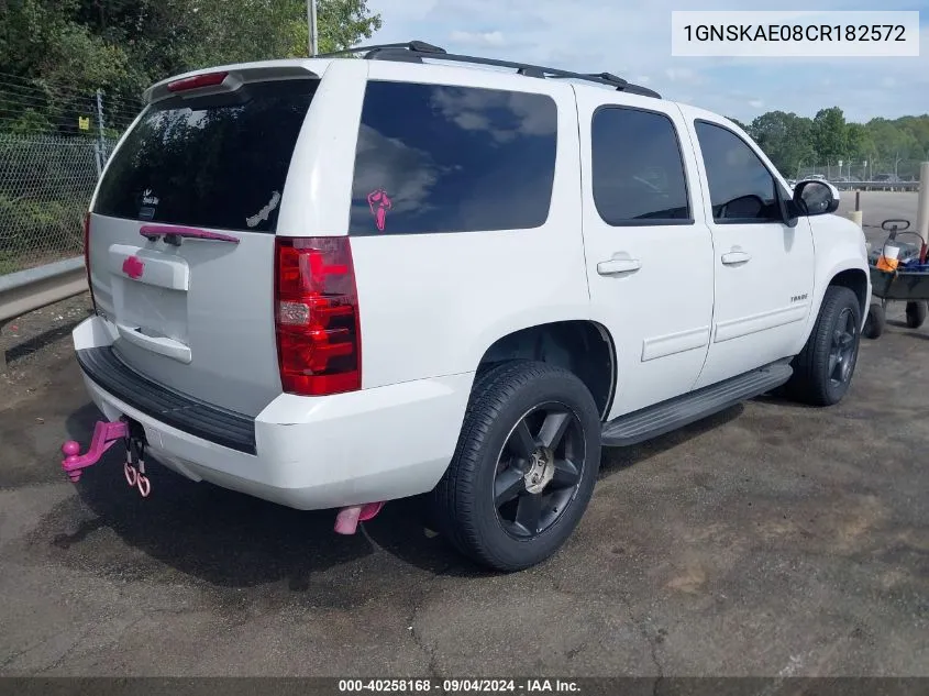 2012 Chevrolet Tahoe Ls VIN: 1GNSKAE08CR182572 Lot: 40258168