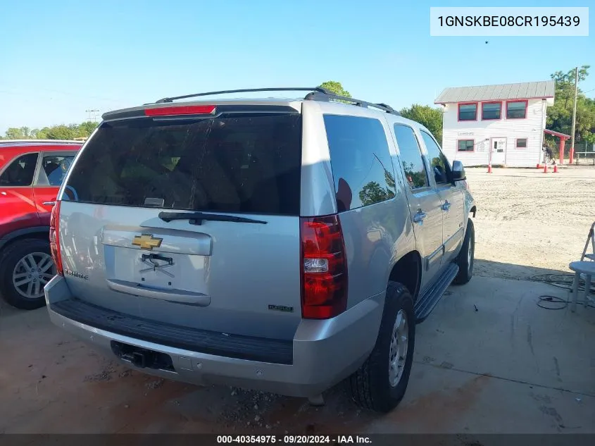 2012 Chevrolet Tahoe Lt VIN: 1GNSKBE08CR195439 Lot: 40354975