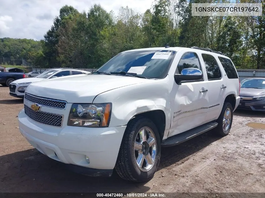 2012 Chevrolet Tahoe Ltz VIN: 1GNSKCE07CR197642 Lot: 40472460