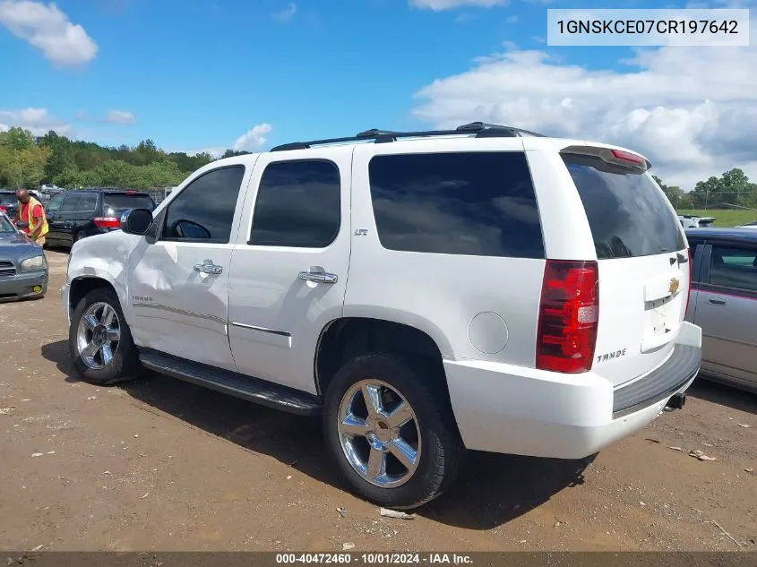 2012 Chevrolet Tahoe Ltz VIN: 1GNSKCE07CR197642 Lot: 40472460