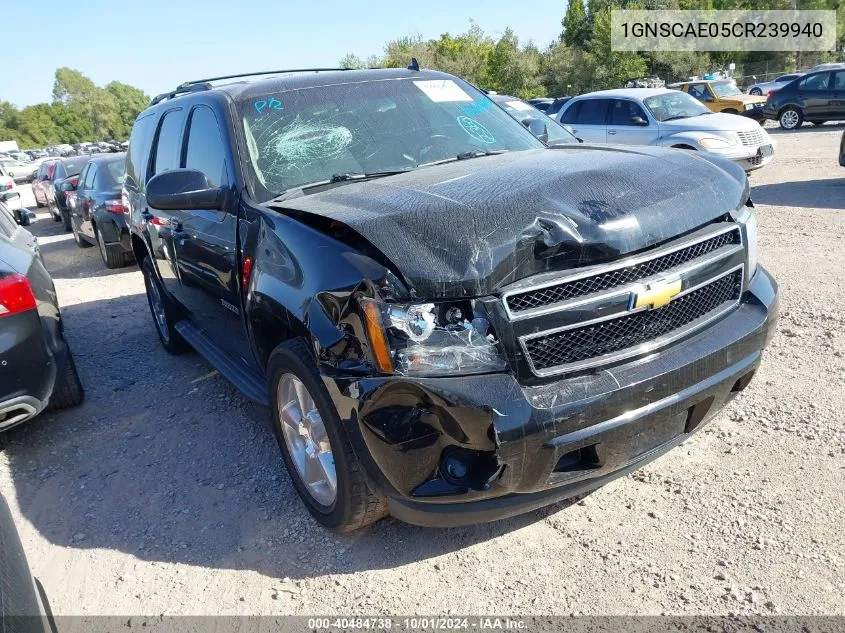 2012 Chevrolet Tahoe Ls VIN: 1GNSCAE05CR239940 Lot: 40484738