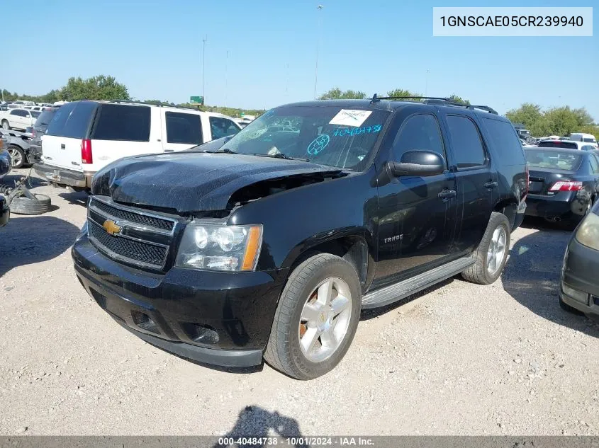 2012 Chevrolet Tahoe Ls VIN: 1GNSCAE05CR239940 Lot: 40484738