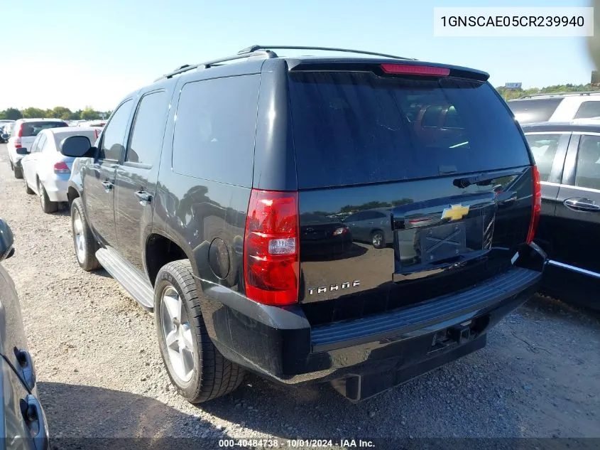 2012 Chevrolet Tahoe Ls VIN: 1GNSCAE05CR239940 Lot: 40484738