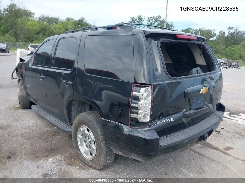 2012 Chevrolet Tahoe Ls VIN: 1GNSCAE09CR228536 Lot: 40498336