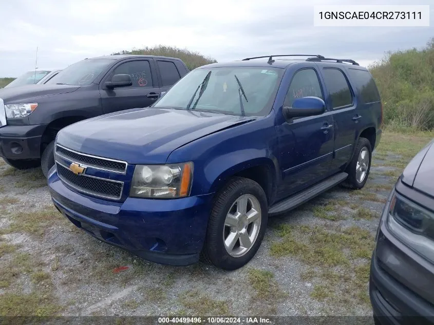 2012 Chevrolet Tahoe C1500 Ls VIN: 1GNSCAE04CR273111 Lot: 40499496