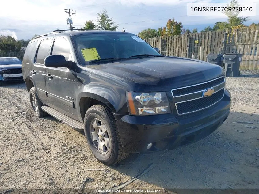 2012 Chevrolet Tahoe Lt VIN: 1GNSKBE07CR278540 Lot: 40503524