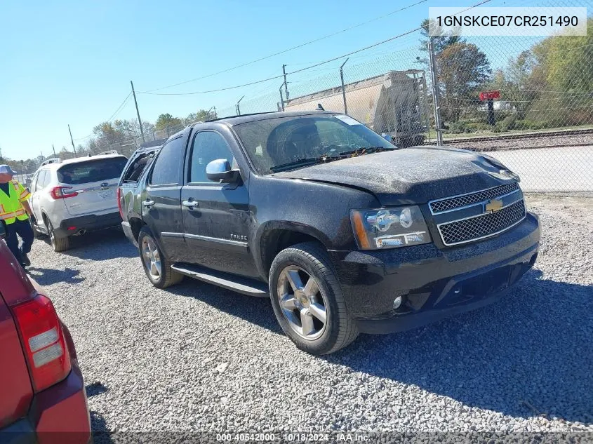 1GNSKCE07CR251490 2012 Chevrolet Tahoe Ltz