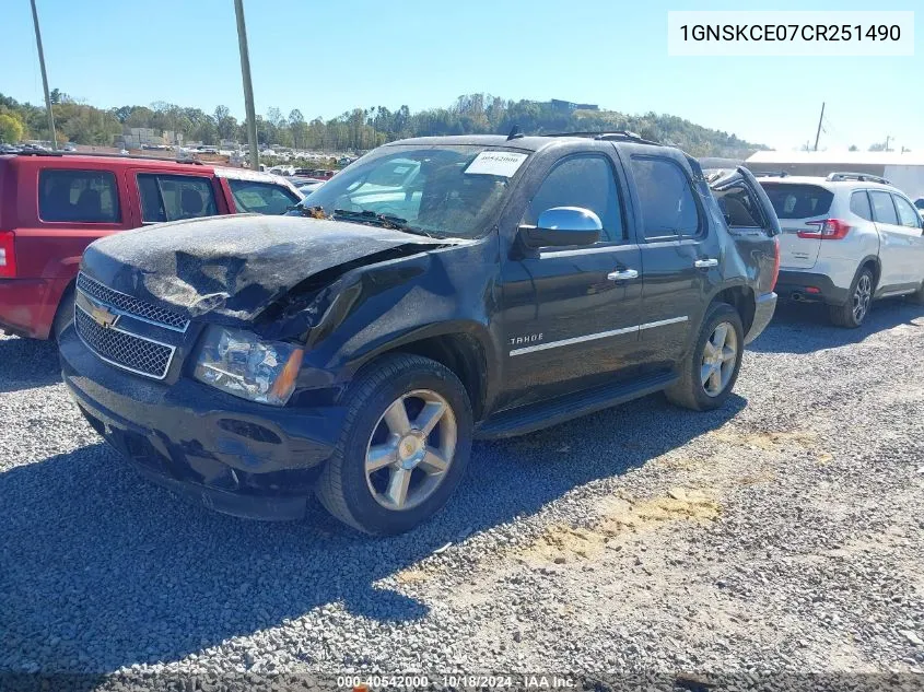 2012 Chevrolet Tahoe Ltz VIN: 1GNSKCE07CR251490 Lot: 40542000