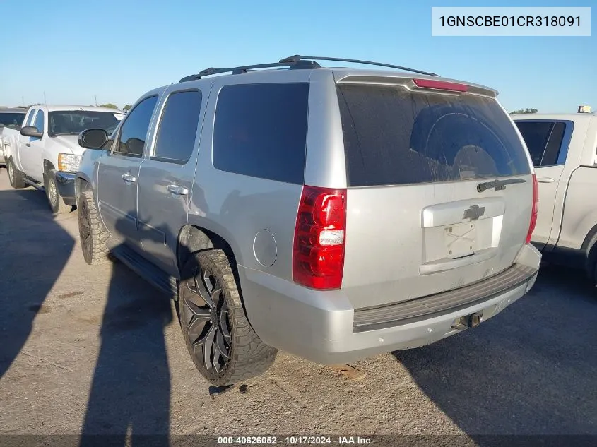 1GNSCBE01CR318091 2012 Chevrolet Tahoe Lt