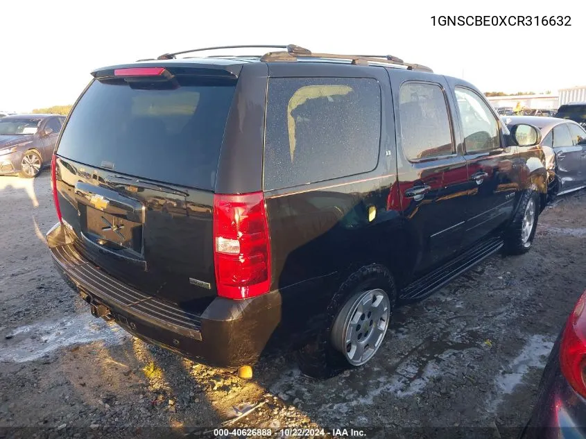 2012 Chevrolet Tahoe Lt VIN: 1GNSCBE0XCR316632 Lot: 40626888