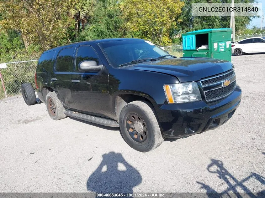 2012 Chevrolet Tahoe Police VIN: 1GNLC2E01CR314840 Lot: 40653645