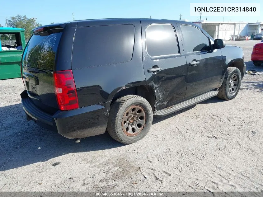 2012 Chevrolet Tahoe Police VIN: 1GNLC2E01CR314840 Lot: 40653645