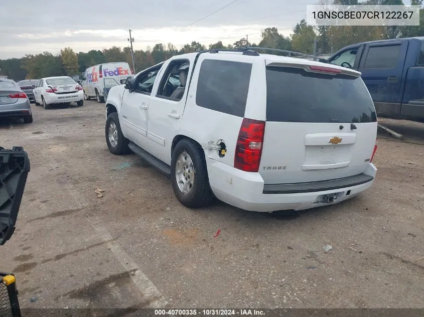 2012 Chevrolet Tahoe Lt VIN: 1GNSCBE07CR122267 Lot: 40700335