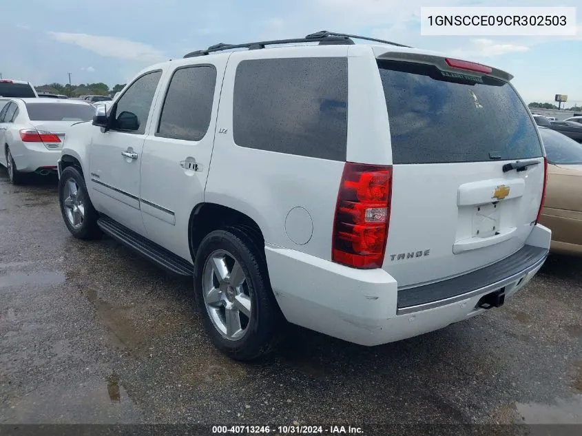 2012 Chevrolet Tahoe Ltz VIN: 1GNSCCE09CR302503 Lot: 40713246