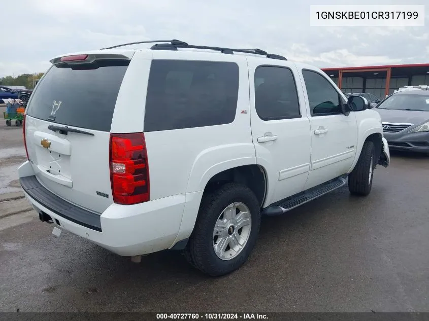 2012 Chevrolet Tahoe Lt VIN: 1GNSKBE01CR317199 Lot: 40727760