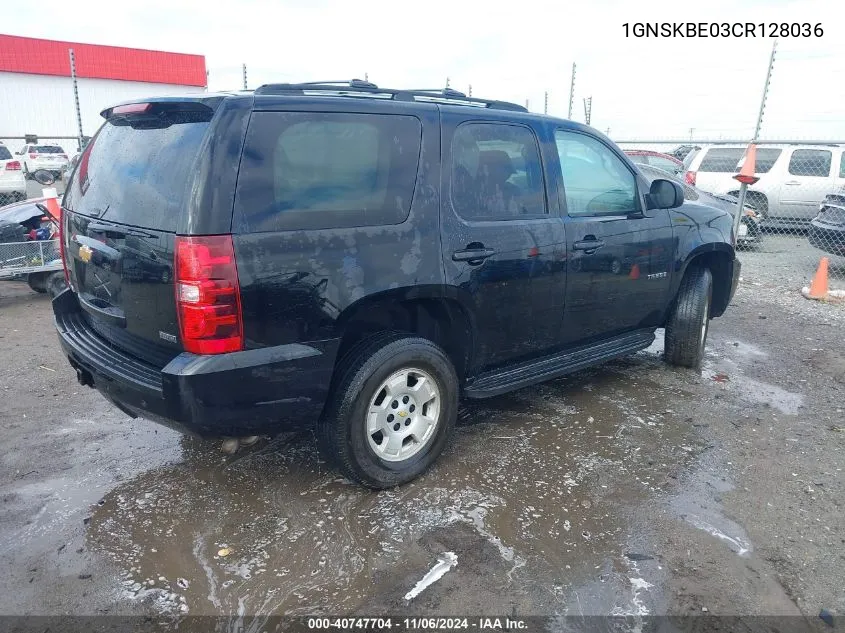 2012 Chevrolet Tahoe Lt VIN: 1GNSKBE03CR128036 Lot: 40747704