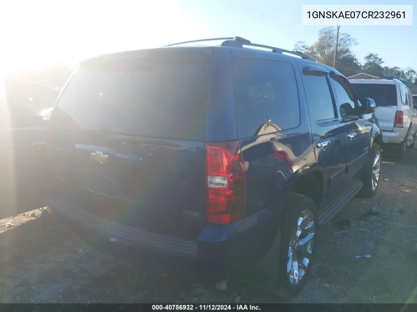 1GNSKAE07CR232961 2012 Chevrolet Tahoe Ls