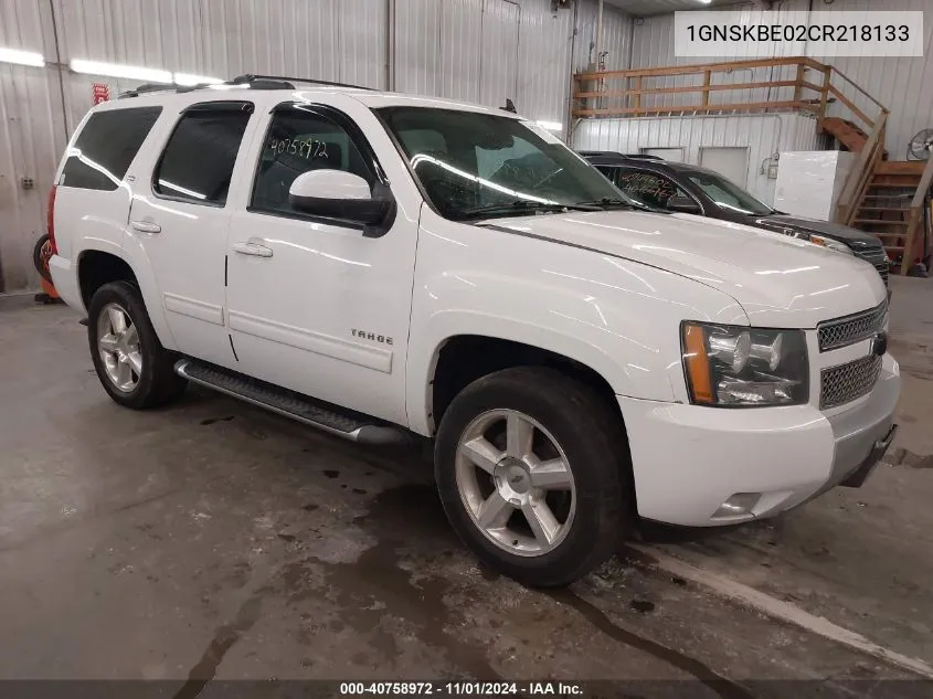 2012 Chevrolet Tahoe Lt VIN: 1GNSKBE02CR218133 Lot: 40758972