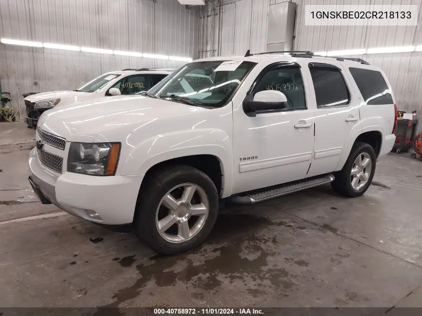 2012 Chevrolet Tahoe Lt VIN: 1GNSKBE02CR218133 Lot: 40758972