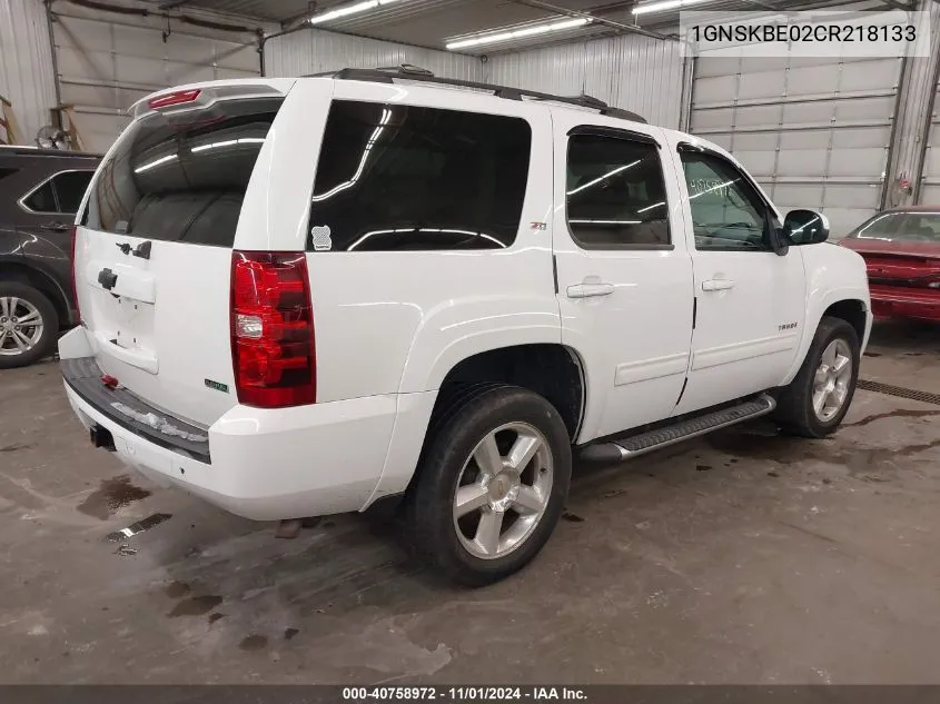 2012 Chevrolet Tahoe Lt VIN: 1GNSKBE02CR218133 Lot: 40758972