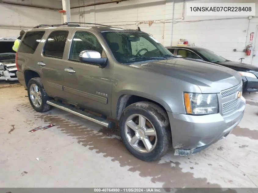 2012 Chevrolet Tahoe Ls VIN: 1GNSKAE07CR228408 Lot: 40764980