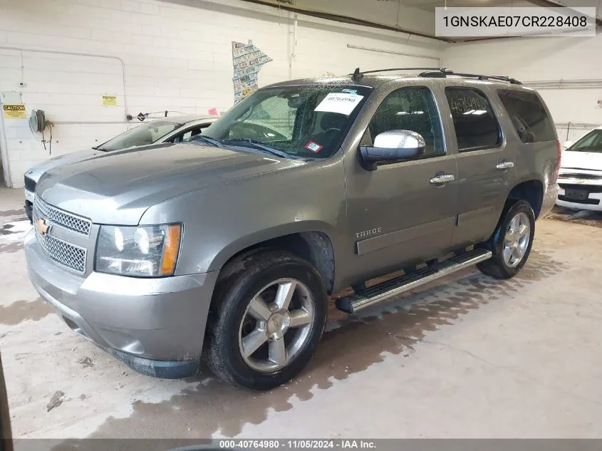 2012 Chevrolet Tahoe Ls VIN: 1GNSKAE07CR228408 Lot: 40764980