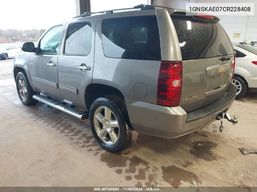 2012 Chevrolet Tahoe Ls VIN: 1GNSKAE07CR228408 Lot: 40764980