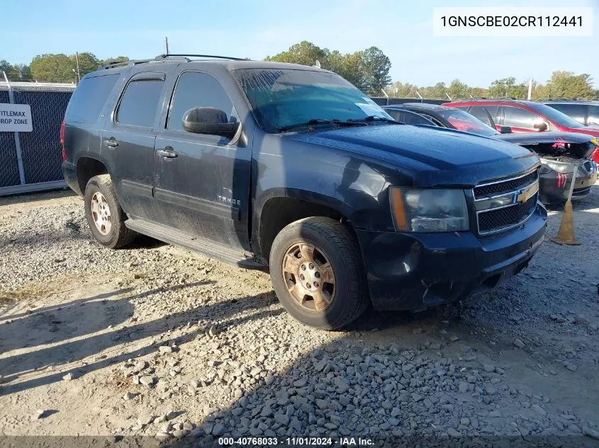 2012 Chevrolet Tahoe Lt VIN: 1GNSCBE02CR112441 Lot: 40768033