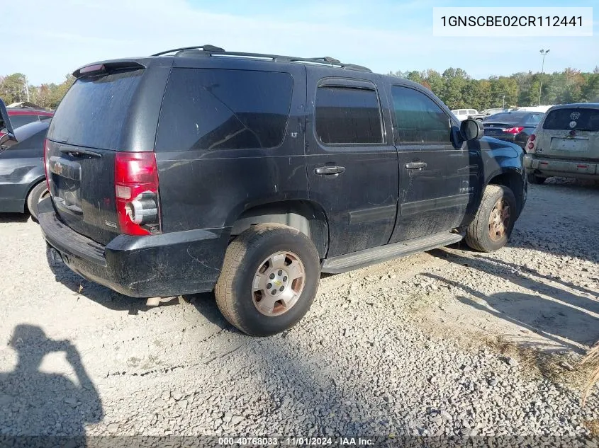 2012 Chevrolet Tahoe Lt VIN: 1GNSCBE02CR112441 Lot: 40768033