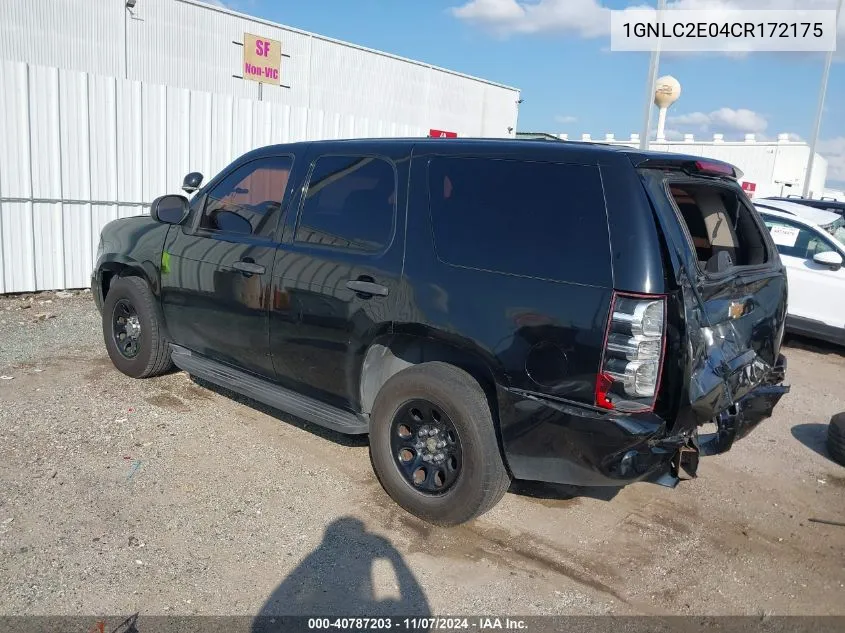 2012 Chevrolet Tahoe Commercial Fleet VIN: 1GNLC2E04CR172175 Lot: 40787203