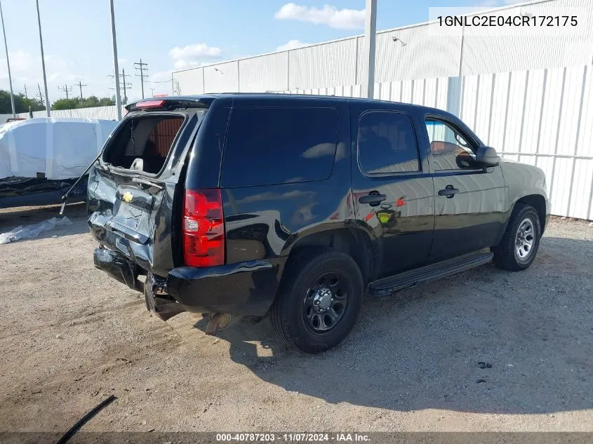 2012 Chevrolet Tahoe Commercial Fleet VIN: 1GNLC2E04CR172175 Lot: 40787203