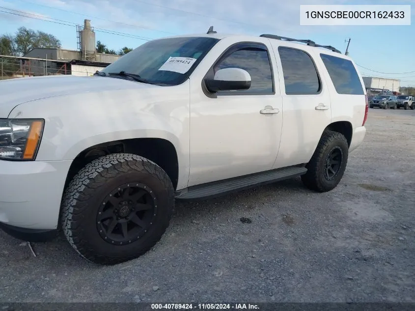 2012 Chevrolet Tahoe Lt VIN: 1GNSCBE00CR162433 Lot: 40789424