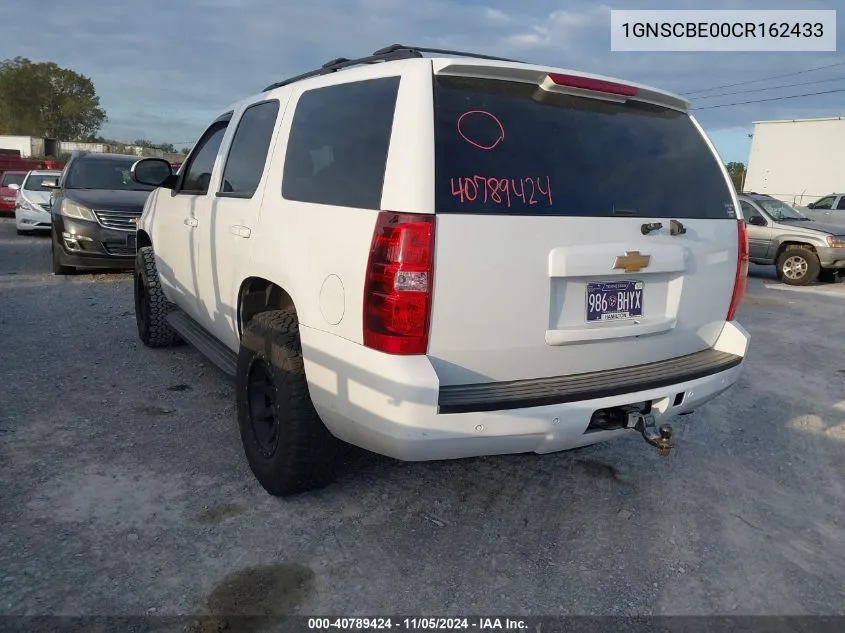 2012 Chevrolet Tahoe Lt VIN: 1GNSCBE00CR162433 Lot: 40789424