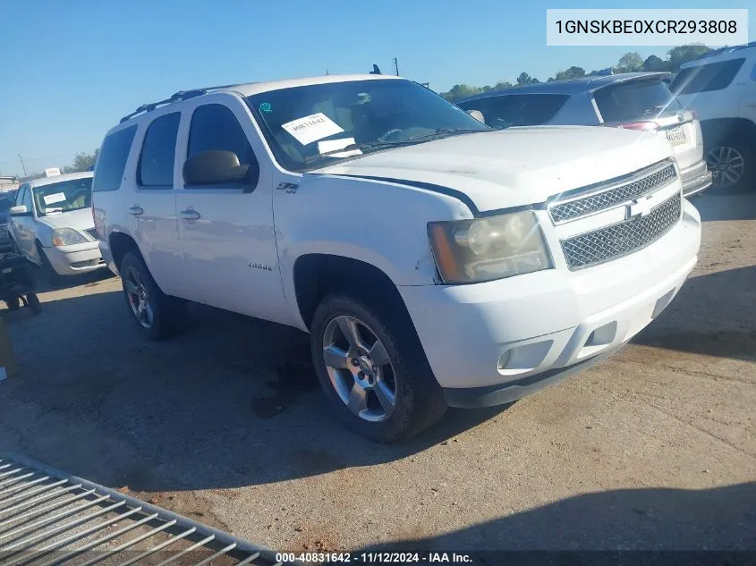 2012 Chevrolet Tahoe Lt VIN: 1GNSKBE0XCR293808 Lot: 40831642