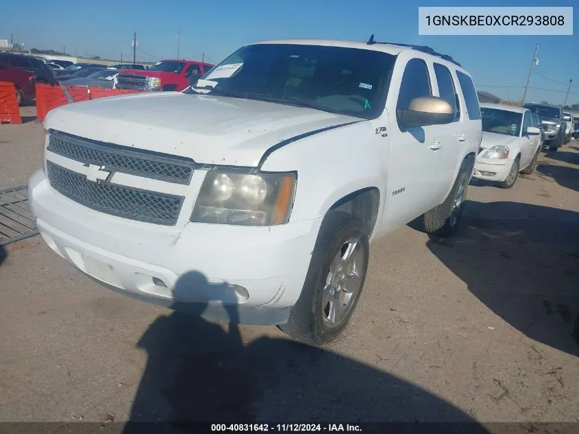 2012 Chevrolet Tahoe Lt VIN: 1GNSKBE0XCR293808 Lot: 40831642