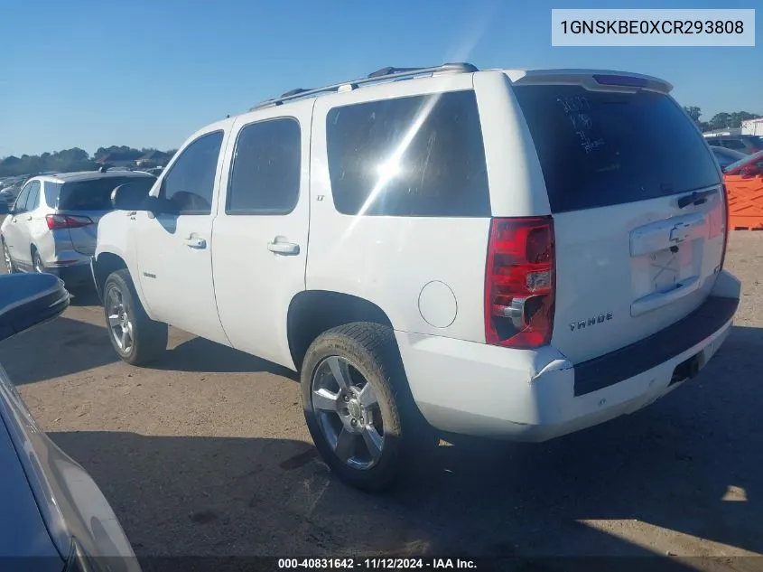 2012 Chevrolet Tahoe Lt VIN: 1GNSKBE0XCR293808 Lot: 40831642