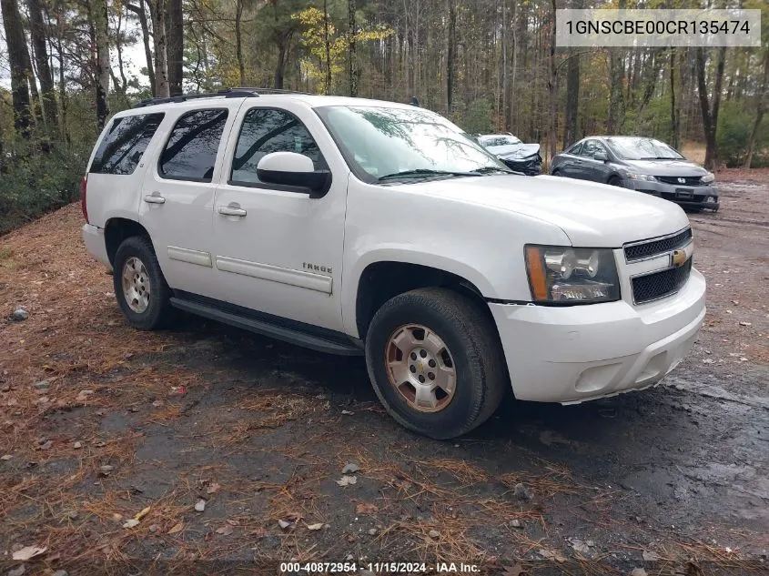 2012 Chevrolet Tahoe Lt VIN: 1GNSCBE00CR135474 Lot: 40872954