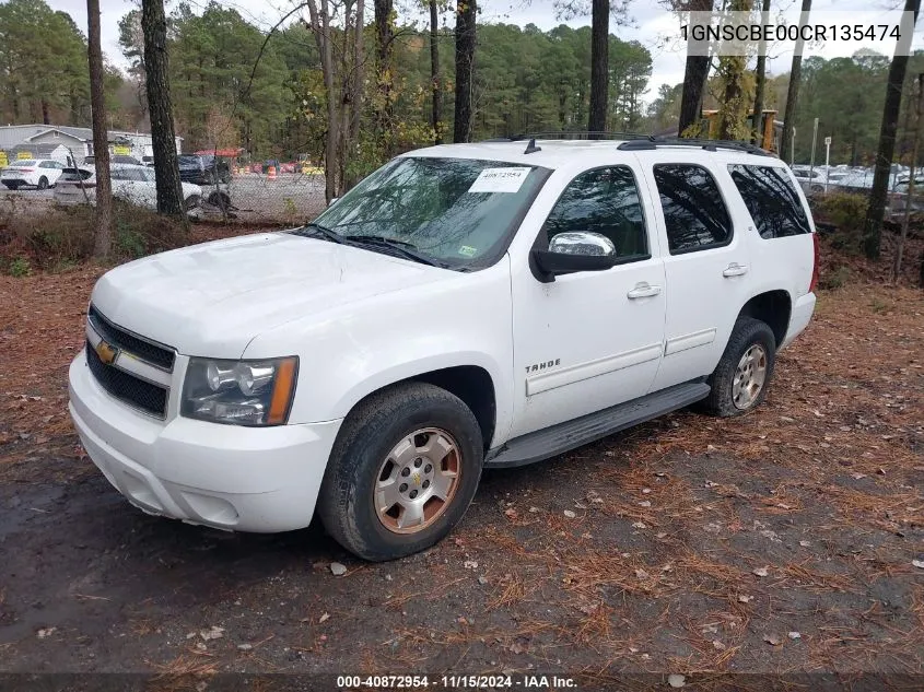 2012 Chevrolet Tahoe Lt VIN: 1GNSCBE00CR135474 Lot: 40872954